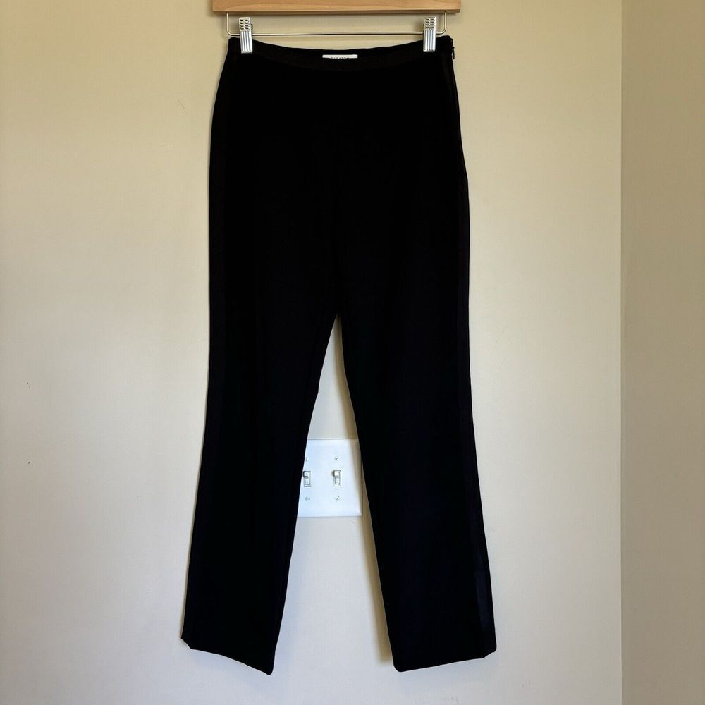Aritzia Babaton Pants 4 Slim Ankle Tuxedo Trouser Black Side Stripes